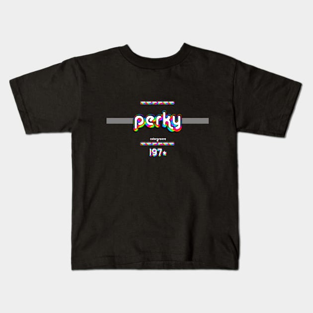 Perky 1970 ColorGroove Retro-Rainbow-Tube nostalgia (wf) Kids T-Shirt by Blackout Design